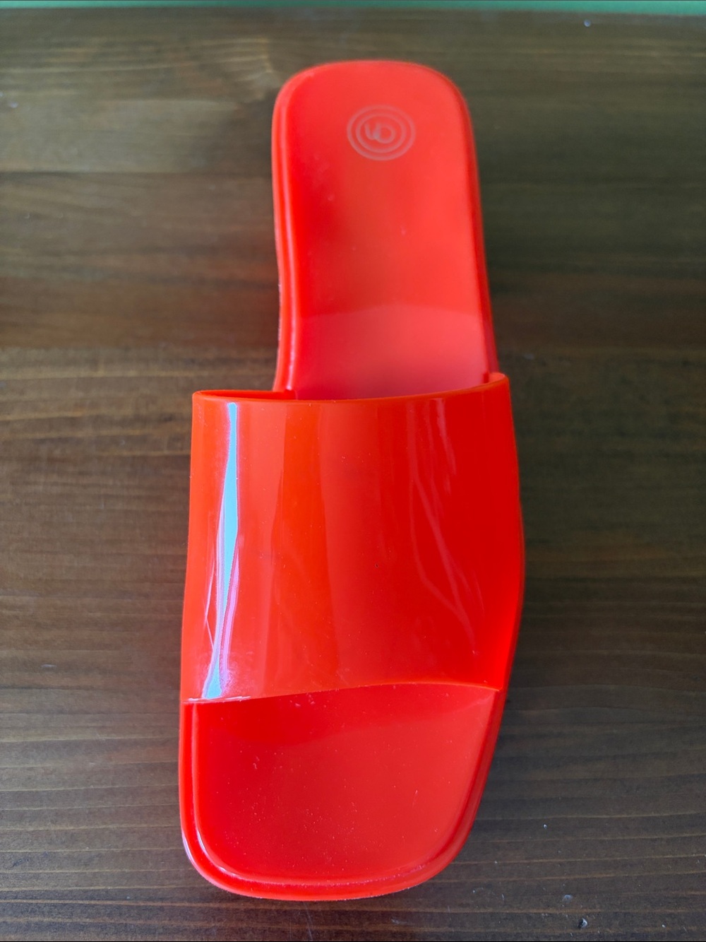 Orange Slide Block Heel Sandals - Picture 8 of 11